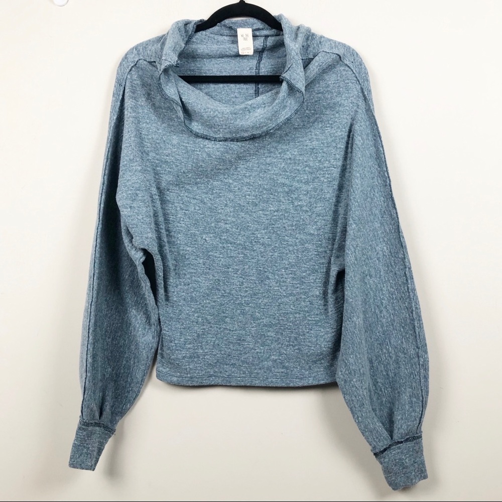 We the Free Heathered Blue Cowl neck Women's Top